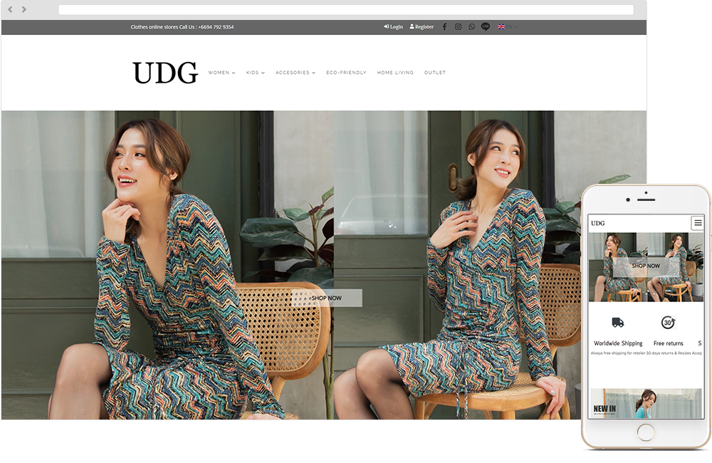 ผลงานการออกแบบเว็บไซต์โดย UDG